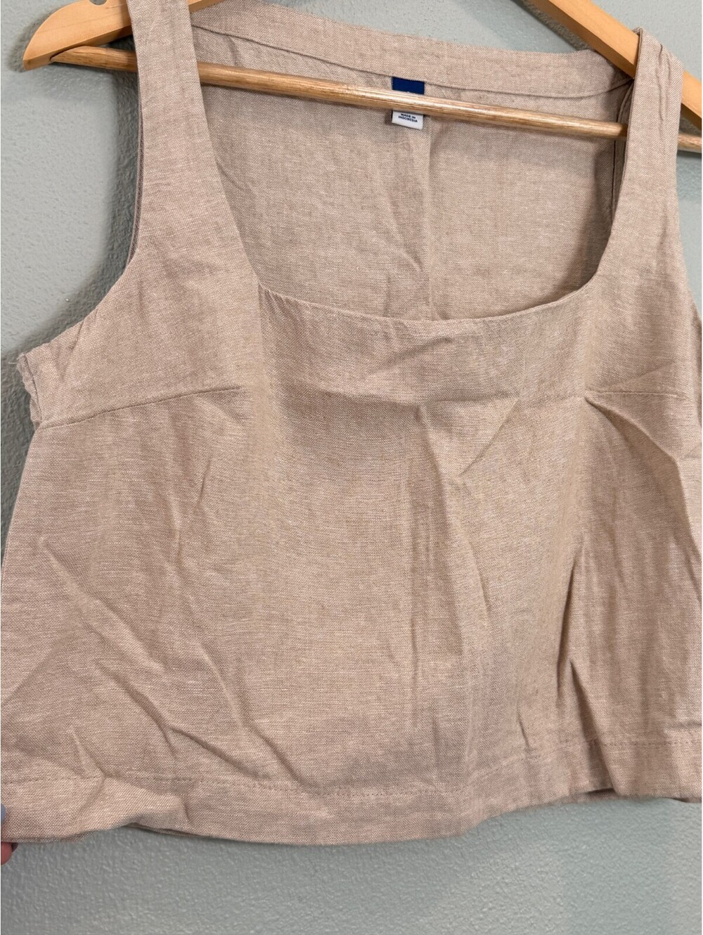 Old Navy Linen Blend Square Neck Crop Top - Women's Small NWT - Picture 5 of 6